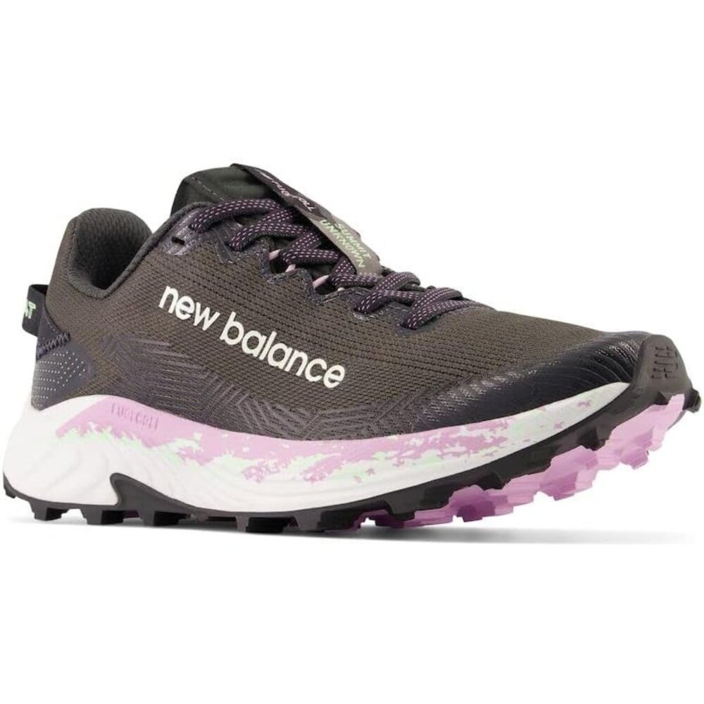 New Balance Women FuelCell Summit Uknown V4 Trail/Running Shoe, Grey/Green Aura